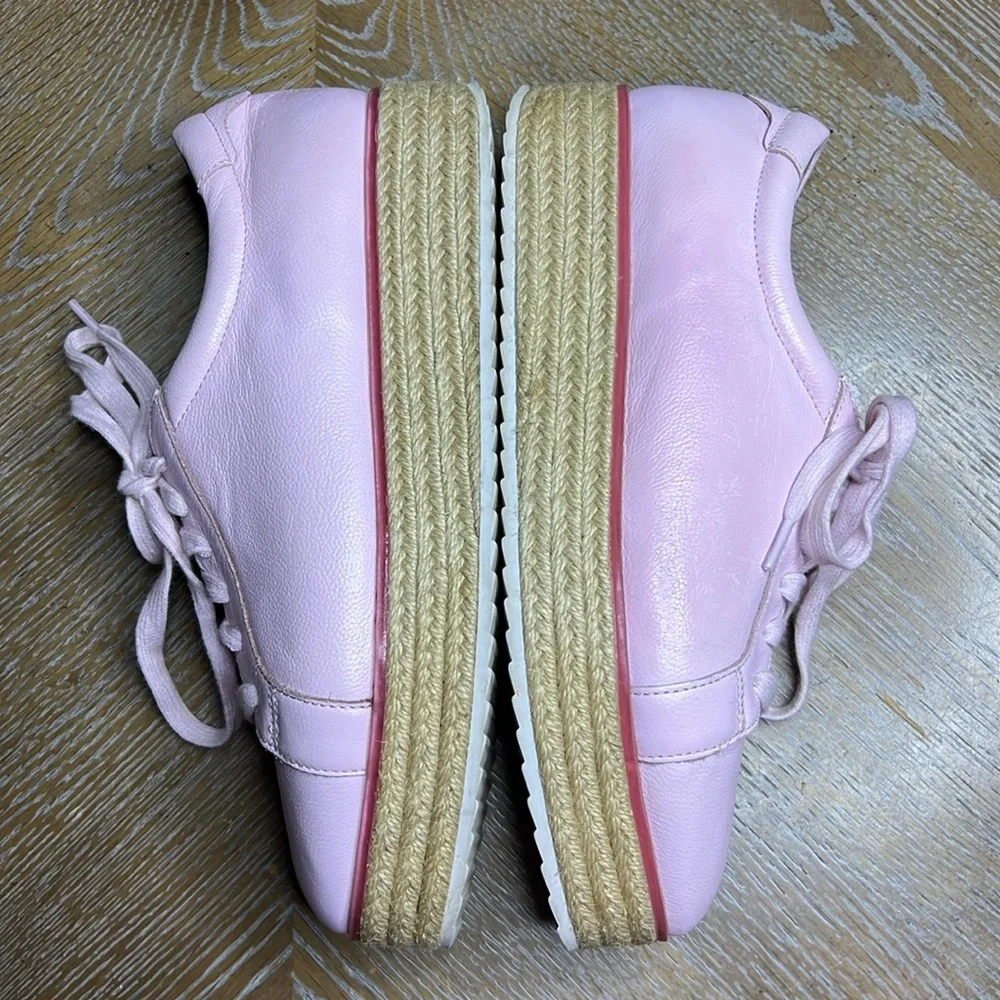 HALOGEN x ATLANTIC PACIFIC Pink Leather Espadrille Pointy Sneakers 8.5